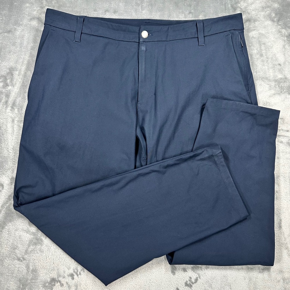 Lululemon Commission Slim Fit Pants Mens 36 Navy Blue Golf Commuter Trousers